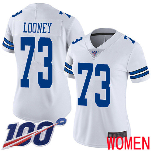 Women Dallas Cowboys Limited White Joe Looney Road #73 100th Season Vapor Untouchable NFL Jersey